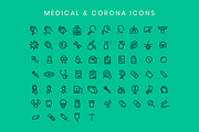 65 Corona & Medical icons (line), an Outline Icon by Pixelstudio (Thumbnail 1 of 2)