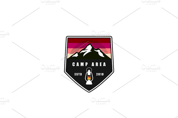 Camping Adventure Badge Logo Design preview 2