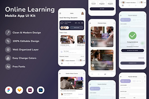 Online Learning Mobile App UI Kit, an UI Kit Template by Betush