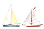 Watercolor Sailboats, a Sport Illustration by Olga Bonitas (Thumbnail 4 of 4)
