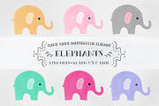 Elephants - watercolor clipart, an Animal Illustration by DigitalCloud (Thumbnail 1 of 2)