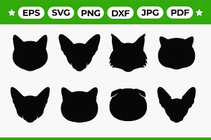 Animal Head Silhouette Pack, an Object Graphic by Artonix