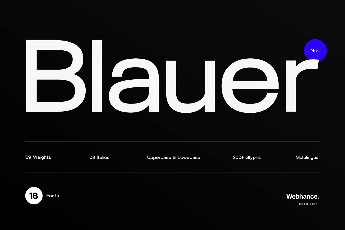 Blauer Nue - A premium sans-serif fo, a Sans Serif Font by Webhance Studio (Photo 1 of 9)
