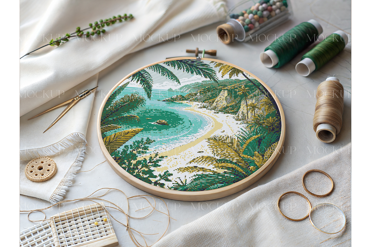 Textured Artisan Embroidery Hoop, a Product Mockup by MockupWizard (Photo 3 of 3)