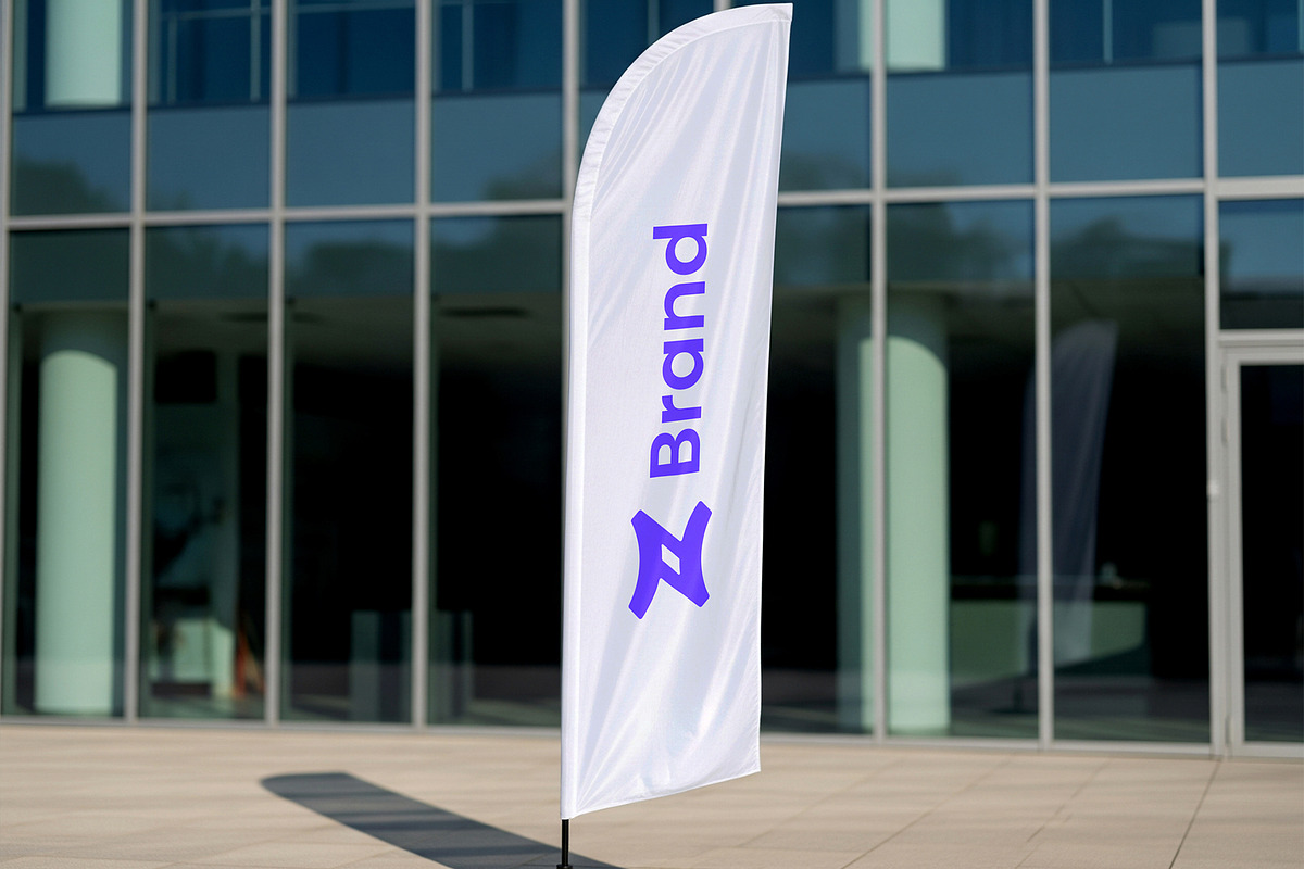 Feather Flag Banner Mockup, an Advertising Mockup by graphypix (Photo 1 of 4)