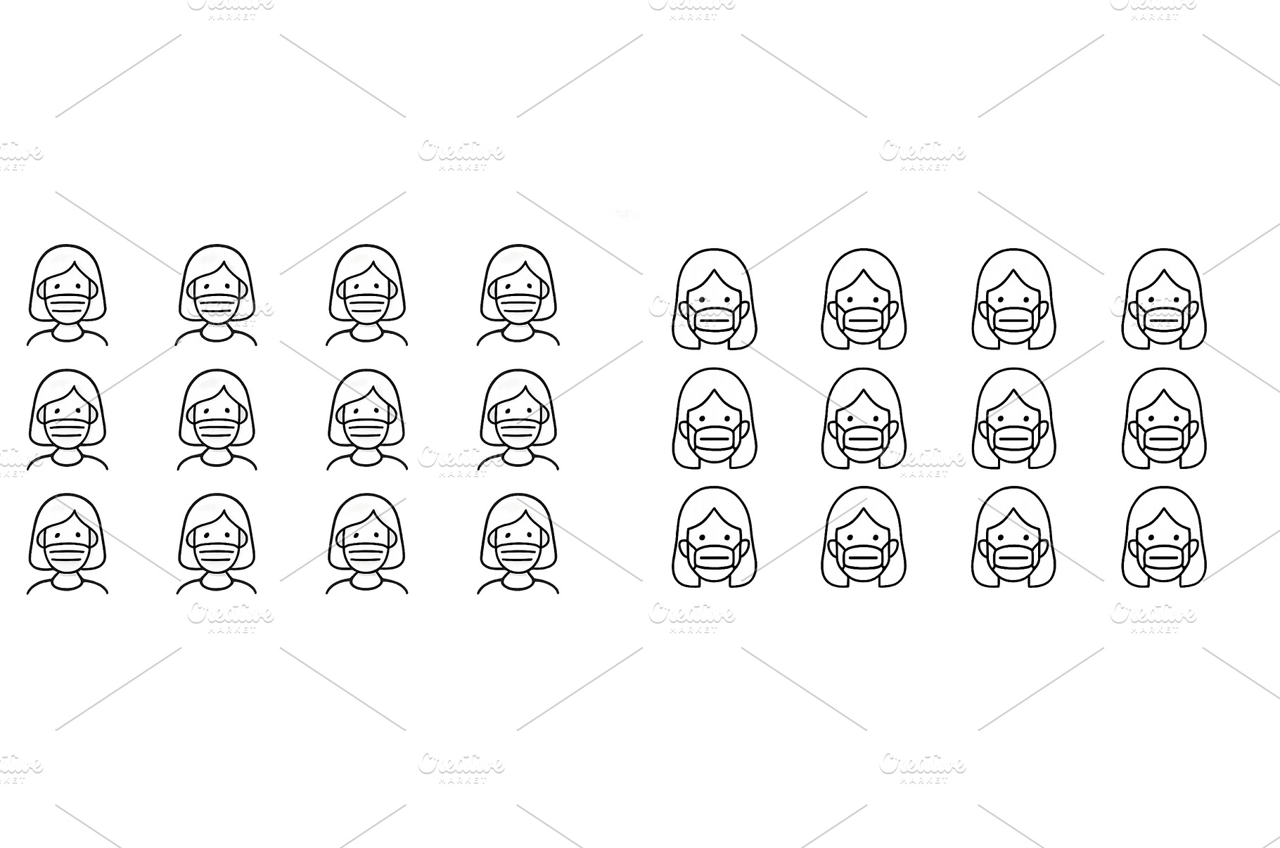 Multiple faces wearing masks in a, a Person Photo by ZinetroN