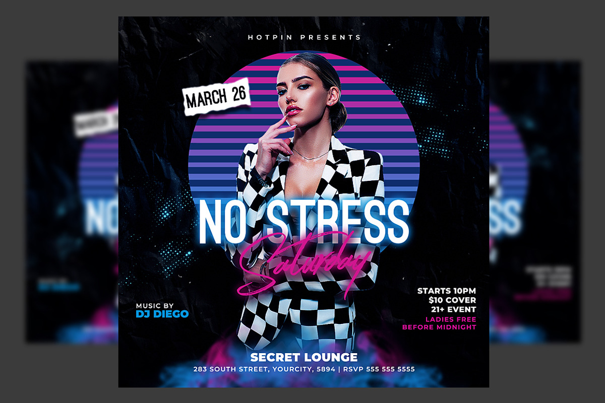 Night Club Flyer Template, a Flyer Template by Hotpin (Photo 1 of 3)