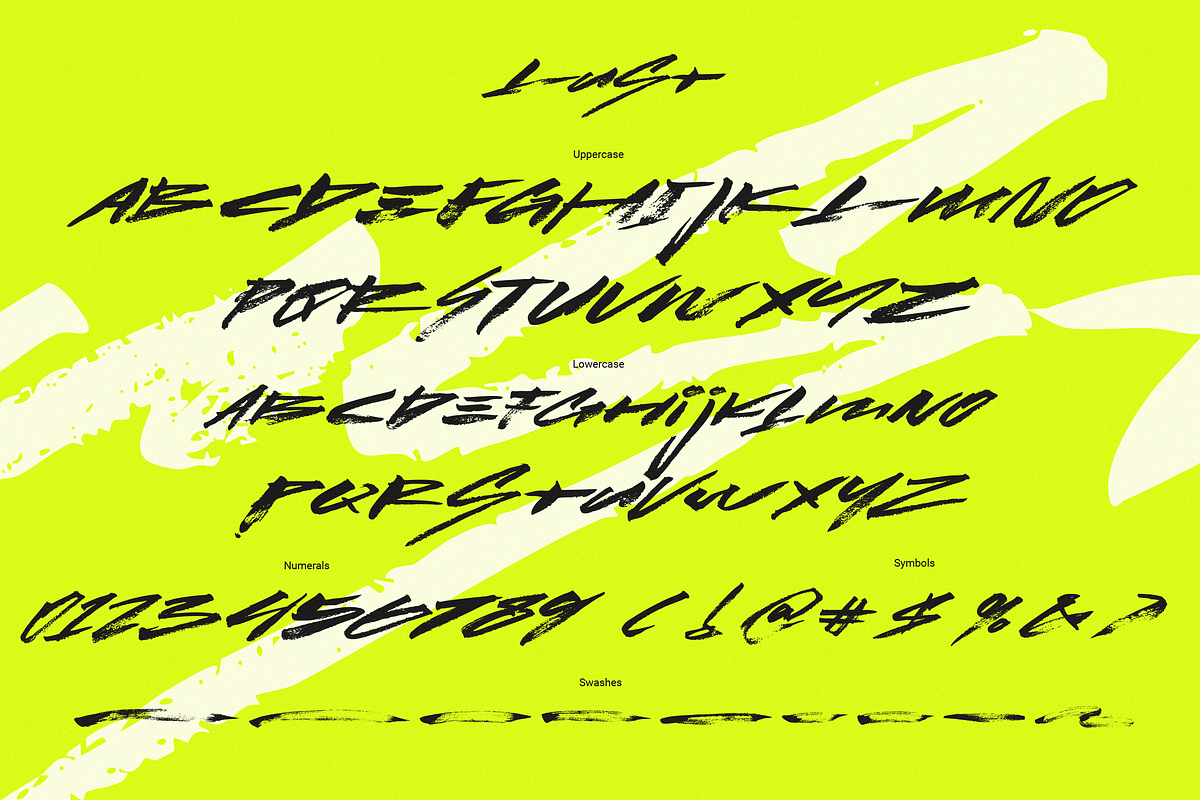Lust | Handwritten Cyber Brush Font, a Blackletter Font by Ardana Creative (Photo 11 of 12)