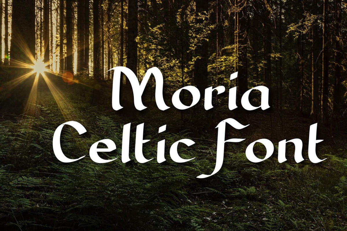 Celtic Script Font 'Moria', a Font by FontMasons (Photo 1 of 3)