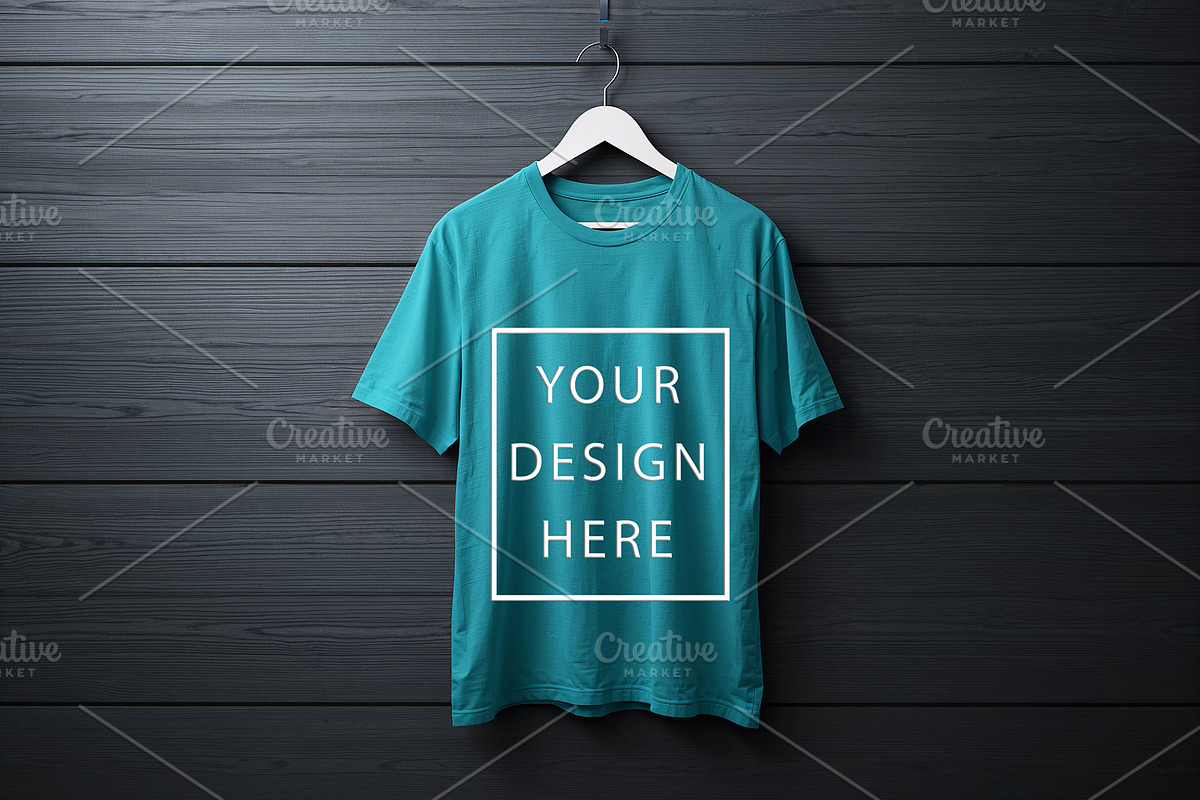 T-Shirt Mockup - Teal Edition, a Shirt Mockup by ForhadGFX (Photo 12 of 12)