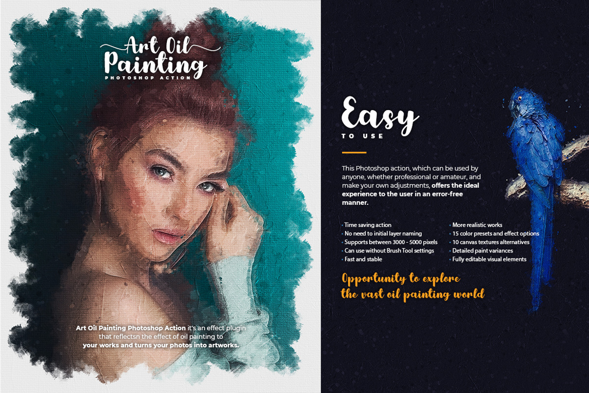 Art Oil Painting Photoshop Action, an Action Add-On by ridvanpars (Photo 2 of 10)