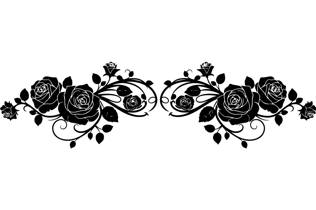 Floral Heart Circle WreathBlack Set, a Seasonal Illustration by Designer_Momina (Photo 4 of 18)