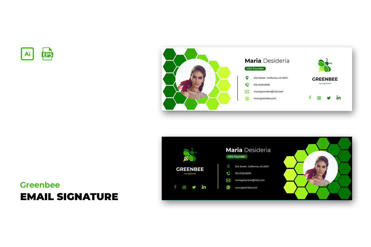 Email Signature Template - Greenbee, an Email Template by TemplArt (Photo 1 of 2)