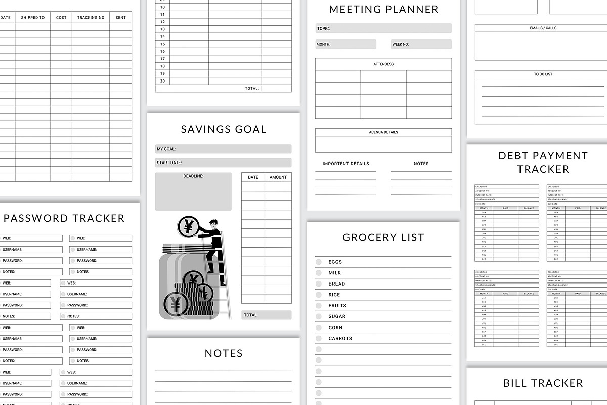 Digital Planner Template Canva, a Stationery Template by Graphic Fabrica (Photo 4 of 7)