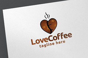 Love Coffee Logo Template