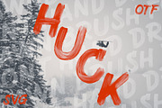 Huck - Handcrafted SVG Brush Font, a Sans Serif Font by Surplus Type Co (Thumbnail 1 of 13)