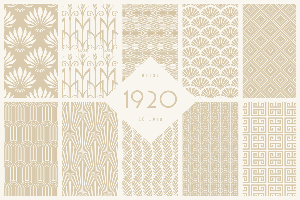 1920 Art Deco Seamless Patterns, a Pattern Graphic by The Paper Town (Photo 13 of 15)