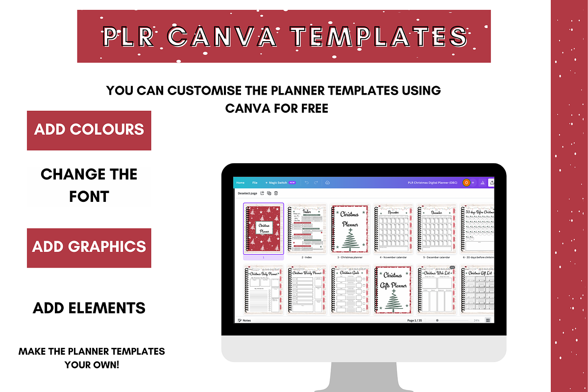 Canva Christmas Digital Planner, a Stationery Template by DigitalbossCreations (Photo 3 of 10)