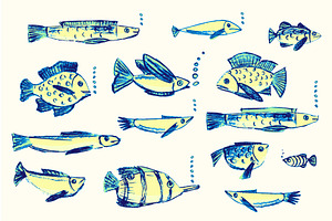 Crayon hand drawn set of various, an Animal Illustration by Zimages