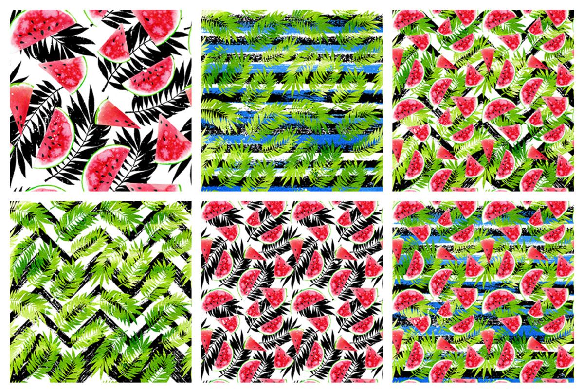 Watercolor Watermelons & Ice creams, a Pattern Graphic by Midstream (Photo 7 of 8)