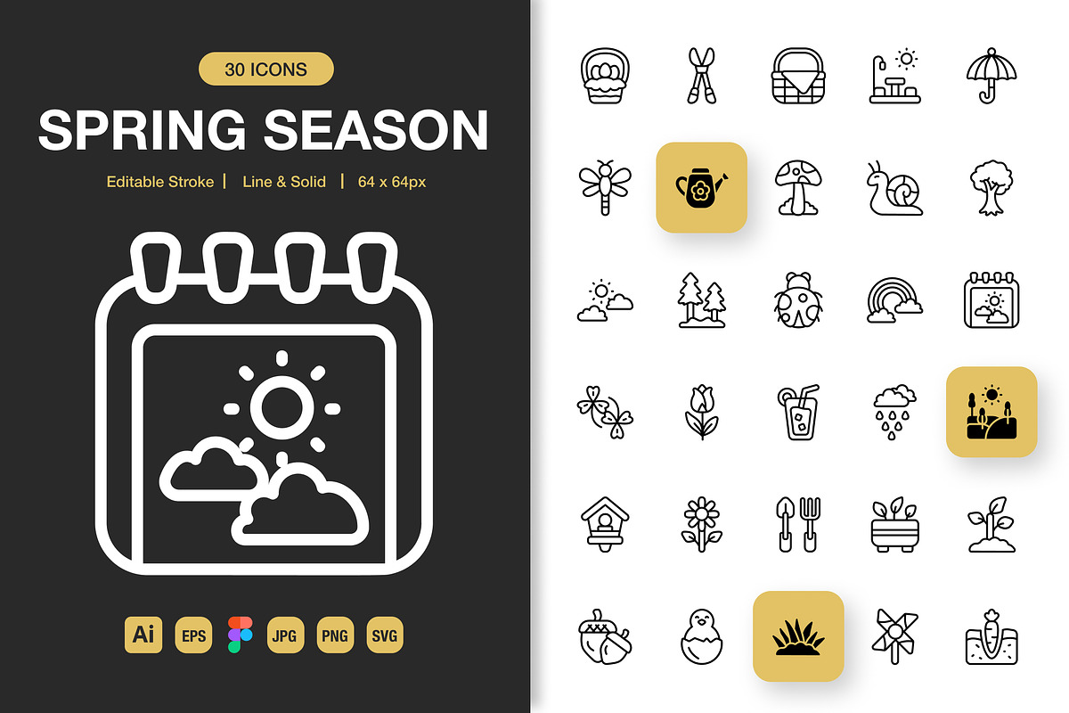 Spring Season Icons, an Icon by Spacepixel Creative (Photo 1 of 3)