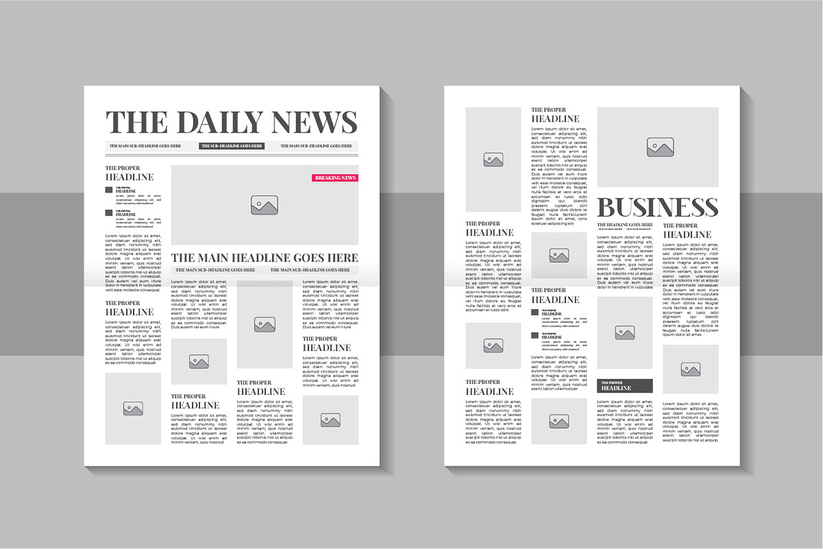 Newspaper template layout design