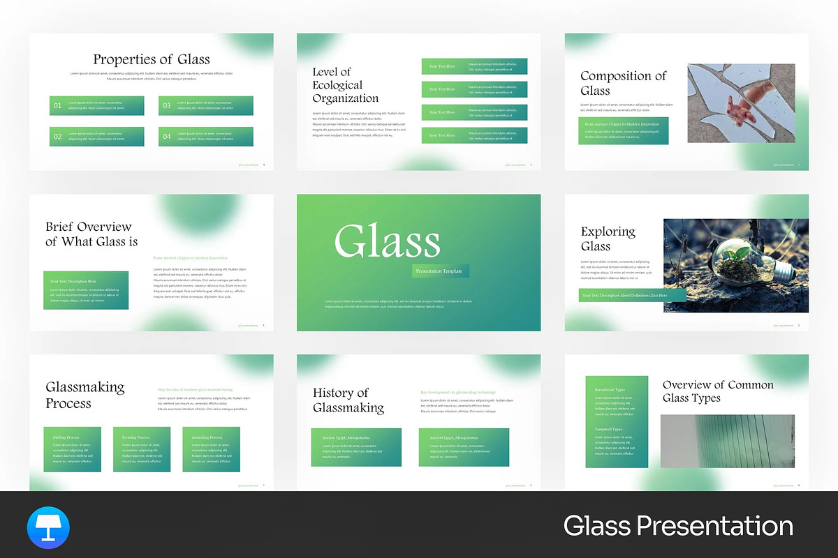 Glass Presentation Keynote Templates, a Presentation Template by Fit-tee (Photo 1 of 4)