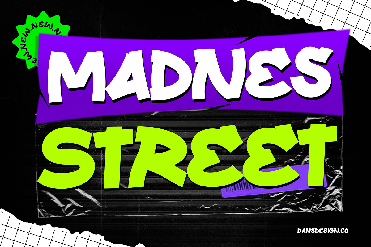 Madnes Street Comic Graffiti Tag, a Symbol Font by dansdesign (Photo 1 of 11)