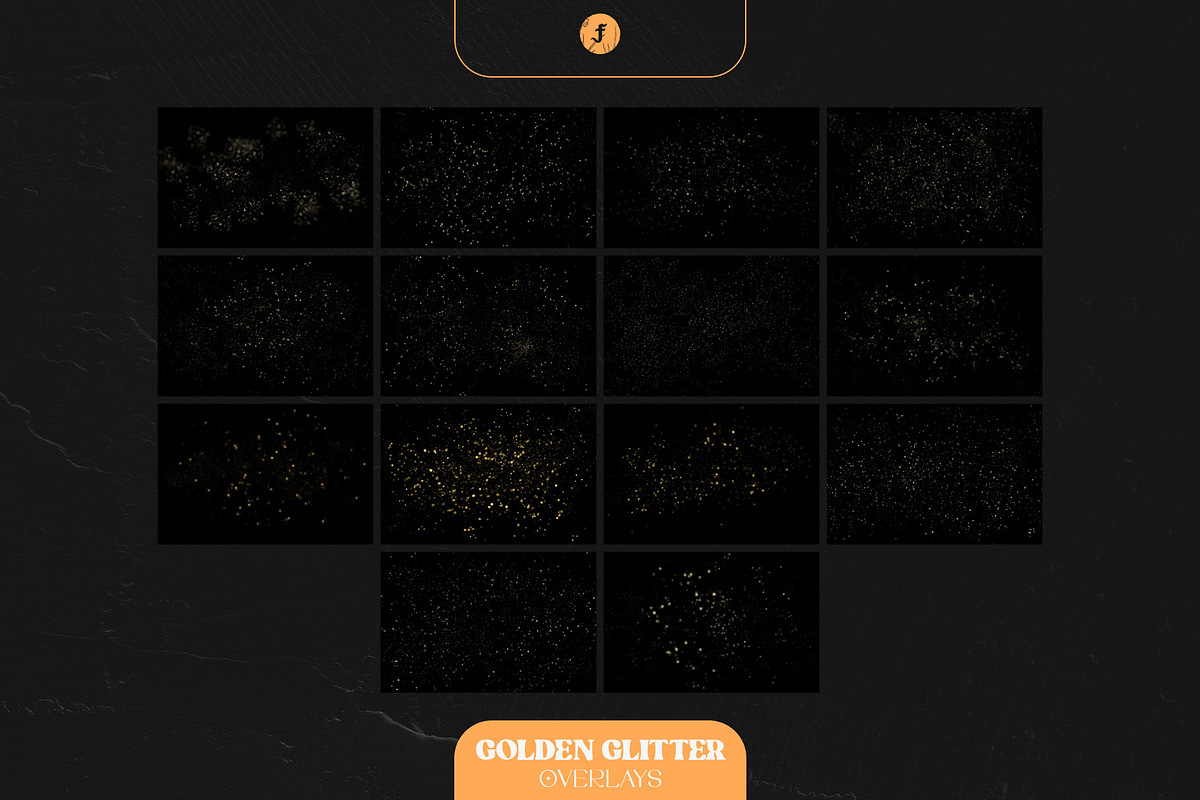 Golden Glitter Overlays, a Texture Graphic by Freezerondigital (Photo 12 of 16)