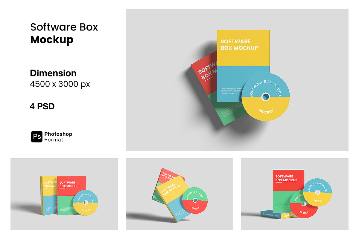 Software Box Mockup, an Advertising Mockup by ianmikraz (Photo 1 of 5)