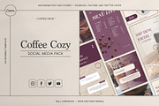 Coffee Cozy | Social Media Pack, a Social Media Template by prajapixels (Thumbnail 1 of 6)