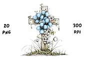 Whimsical Easter Cross Floral Spring, a Seasonal Illustration by GiraffeCreative (Thumbnail 6 of 20)