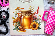 Watercolor Autumn Bees Garden Clipar, an Illustration by CreationArt (Thumbnail 9 of 9)