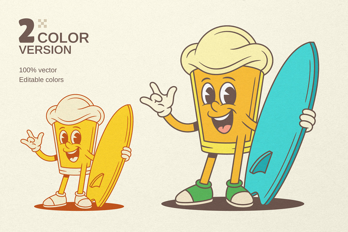 Beer Glass Cartoon Mascot Character, a Food Illustration by Vasya Kobelev (Photo 7 of 8)