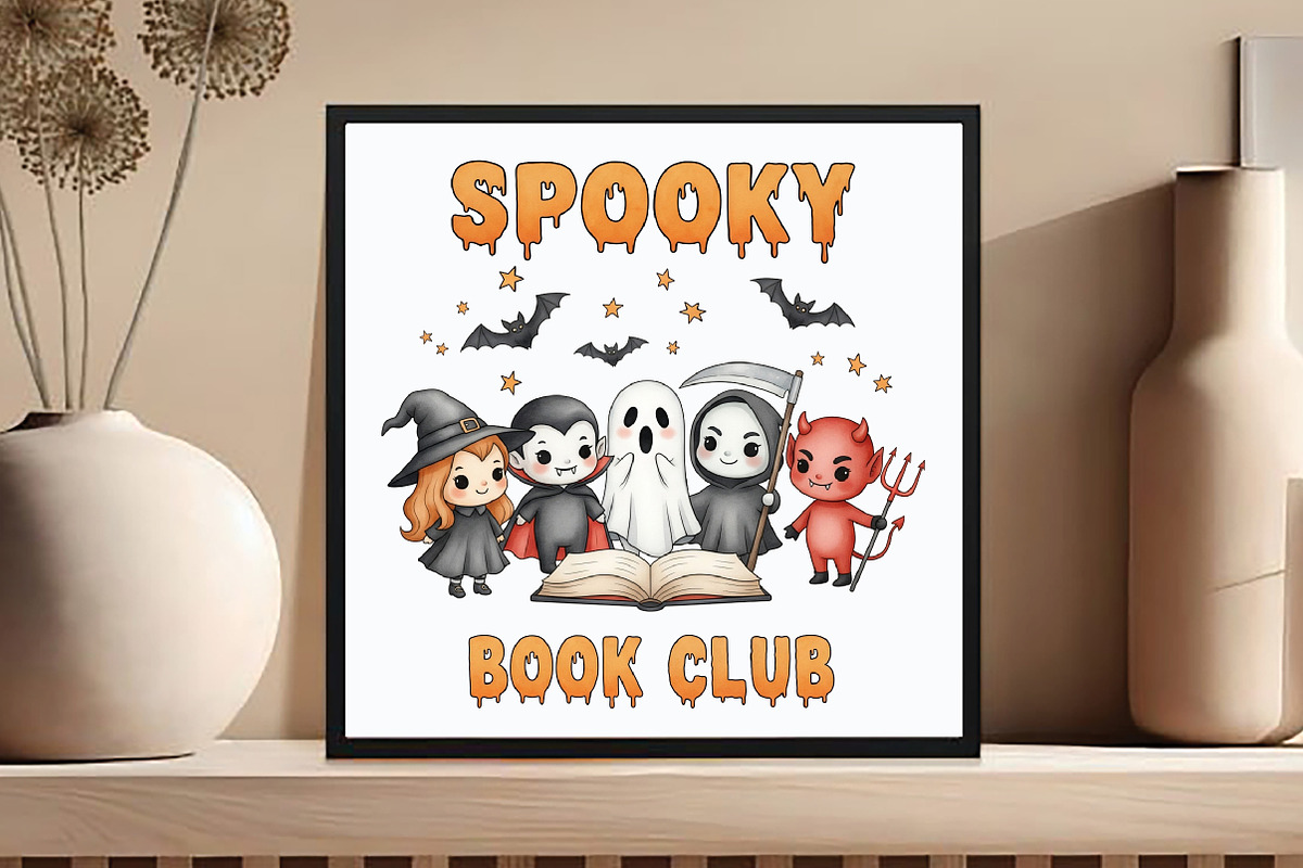 Spooky Book Club Witch Skeleton PNG, an Illustration by DreamCafeArt (Photo 6 of 7)