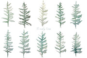 Watercolor fir trees and mountains, an Illustration by marie dricot (Thumbnail 8 of 11)