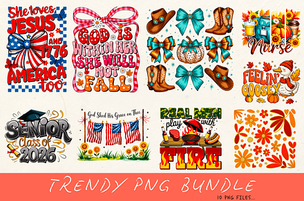 Trendy PNG Design Bundle 1
