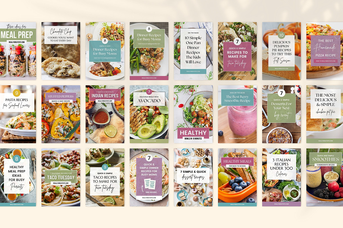 Canva Pinterest Food Blog Templates, a Social Media Template by Fallon Gerst (Photo 7 of 7)