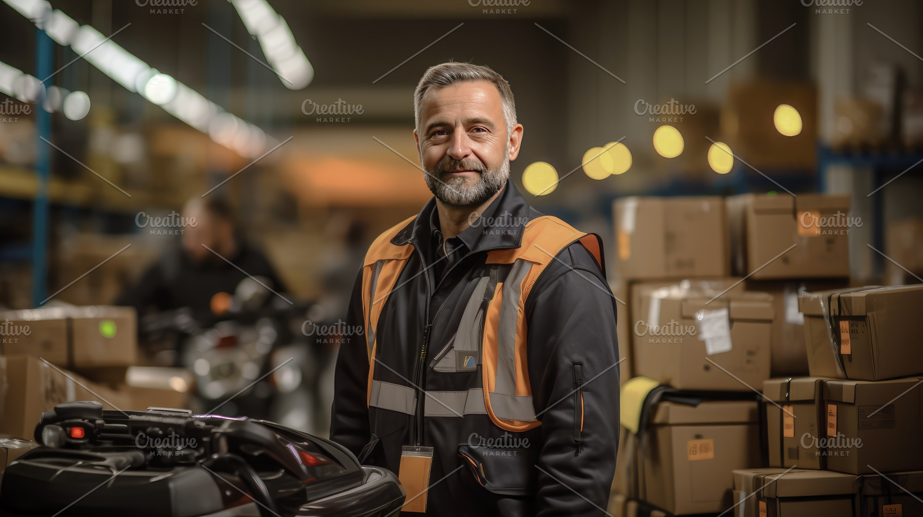 Warehouse supervisor with reflective, a Person Photo by Perpis