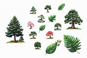 Green Trees and Leaves Clipart, an Illustration by Libby Wishes (Thumbnail 3 of 3)