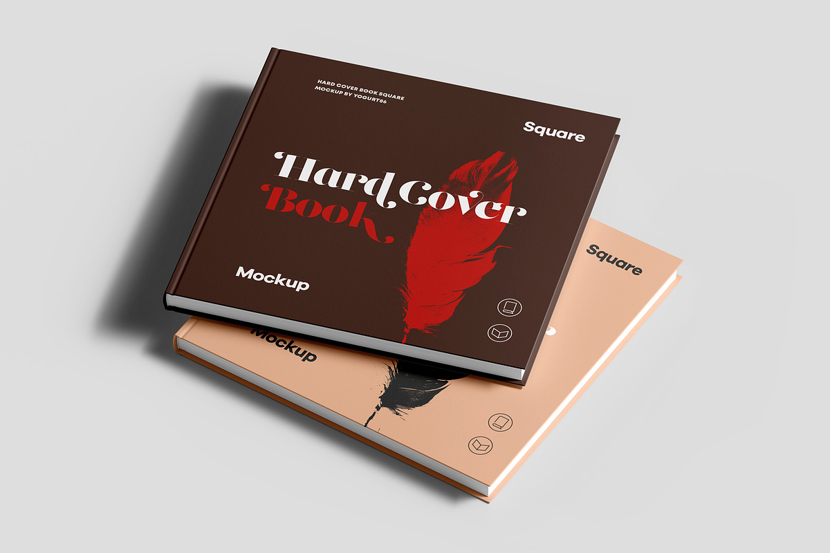 Hard Cover Square Book Mock-up, a Books & Magazine Mockup by Yogurt86 (Photo 11 of 19)