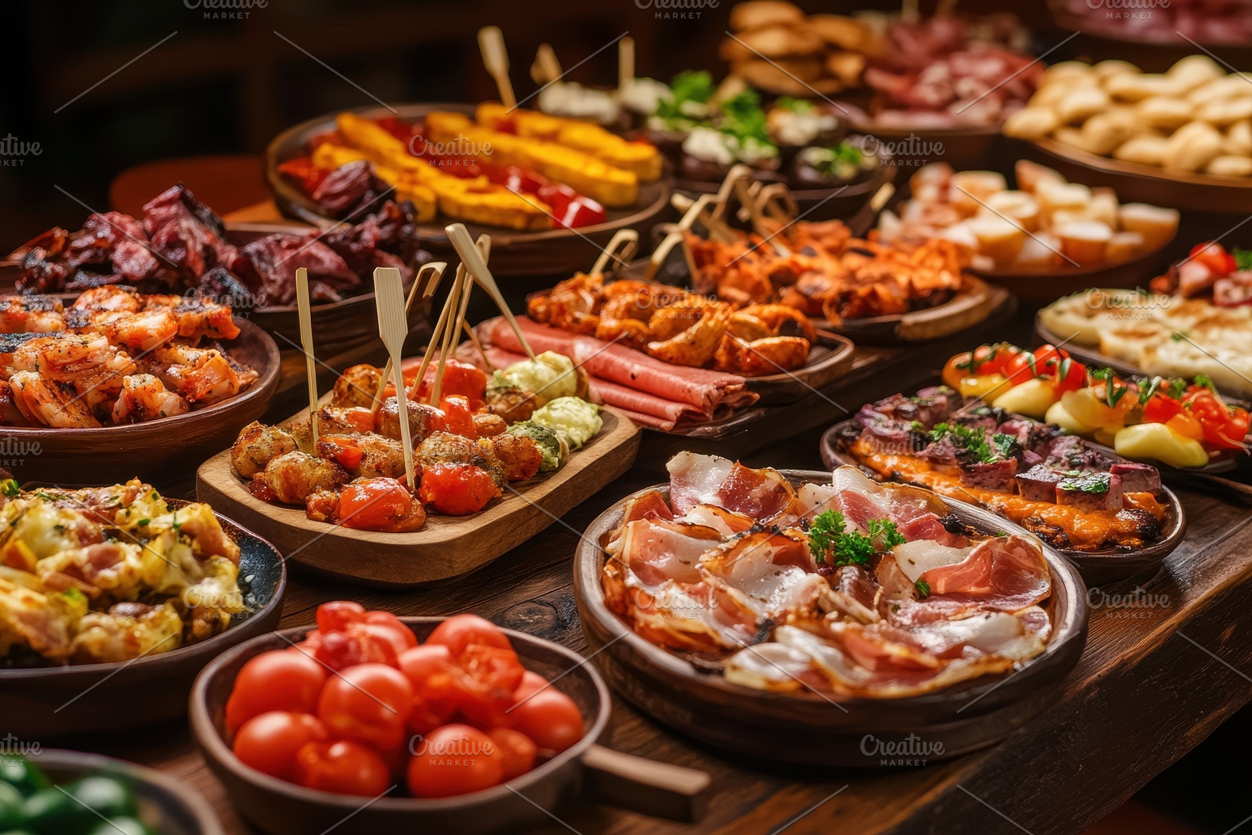 Different types of spanish foods, a Photo by Pavel_design