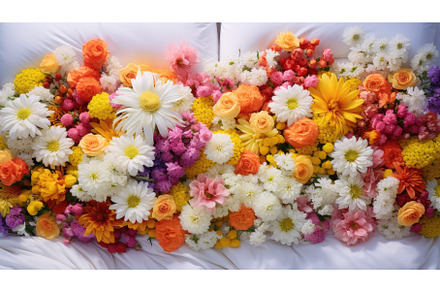 bloom bed flowers top view ai, a Nature Photo by pikepicture