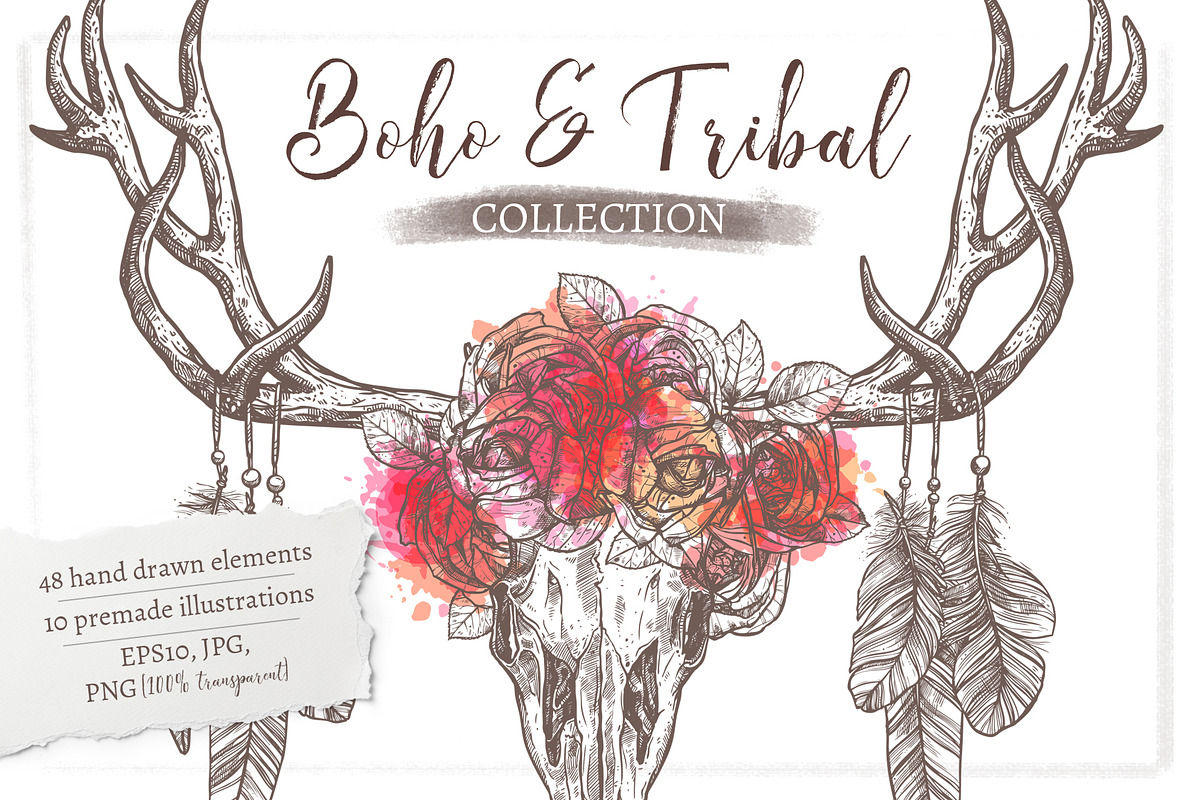 Boho And Tribal Graphic Collection, an Illustration by alexrockheart (Photo 1 of 9)