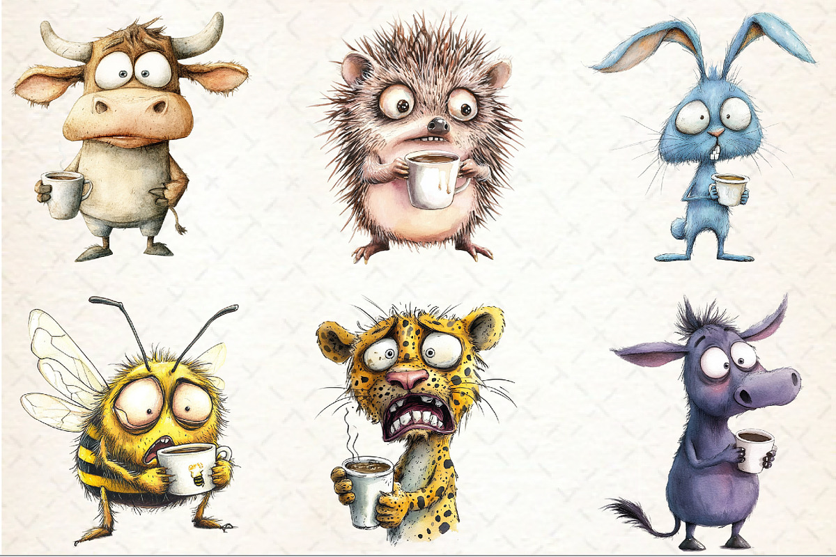 Funny Frazzled Quirky Animals Clipar, a Seasonal Illustration by Rose Art (Photo 2 of 4)