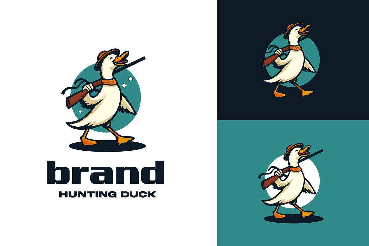 Mallard Duck Hunting Logo, a Branding & Logo Template by funpixel