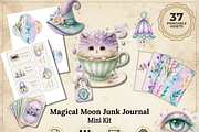 Magical Moon Junk Journal Mini Kit, a Decorative Illustration by Print Haven Mochi Vintage (Thumbnail 1 of 9)