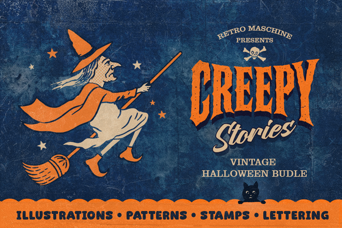 Creepy Stories: Halloween Graphics, a Seasonal Illustration by Retro Machine (Photo 1 of 14)