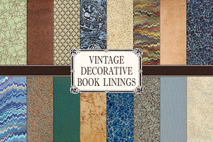 Vintage Decorative Book Linings, a Texture Graphic by Blue Line Design