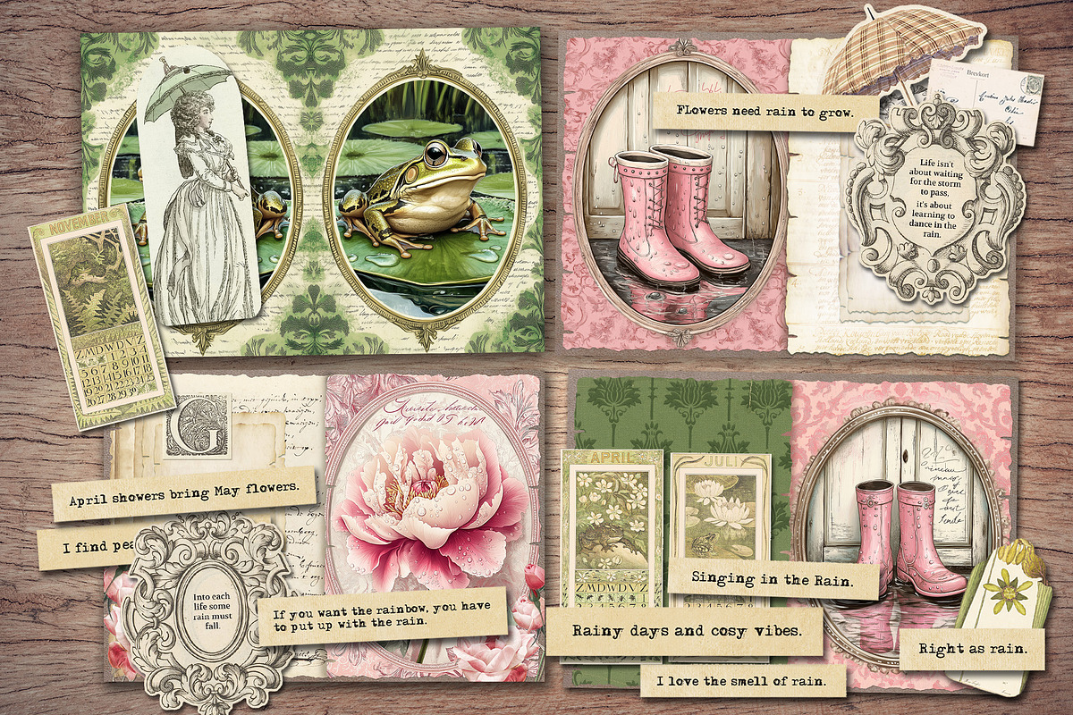 Rainy Day in the Garden Junk Journal, a Decorative Illustration by Secret Helper (Photo 3 of 8)